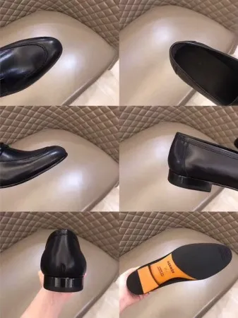 Hermes Men's Paris Loafers In Black Calfskin - HM011 Hermes Men's Paris Loafers In Black Calfskin