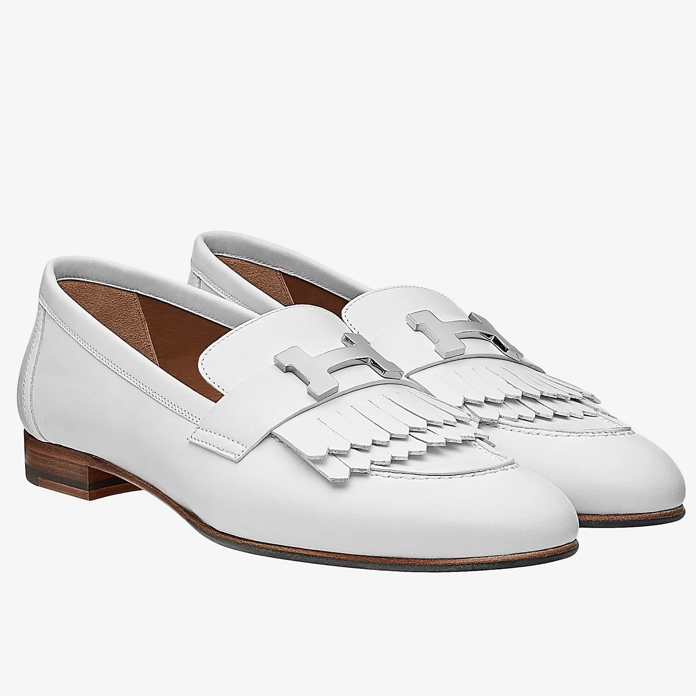 Hermes Women's Royal Loafers In White Calfksin - HM089 Hermes Women's Royal Loafers In White Calfksin