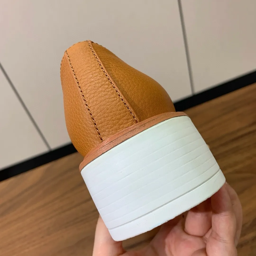 Prada Women's Loafers in Brown Grained Leather - PRL011 Prada Women's Loafers in Brown Grained Leather