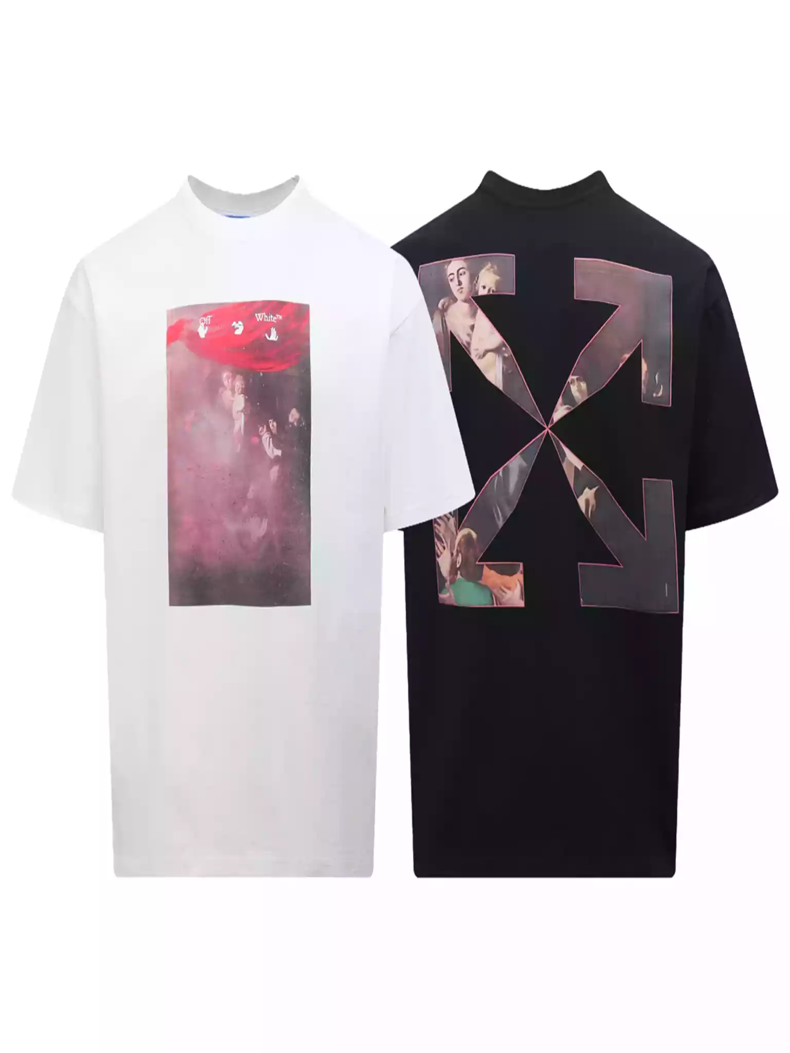 Off-White Sprayed Caravaggio Slim T-Shirt In Black