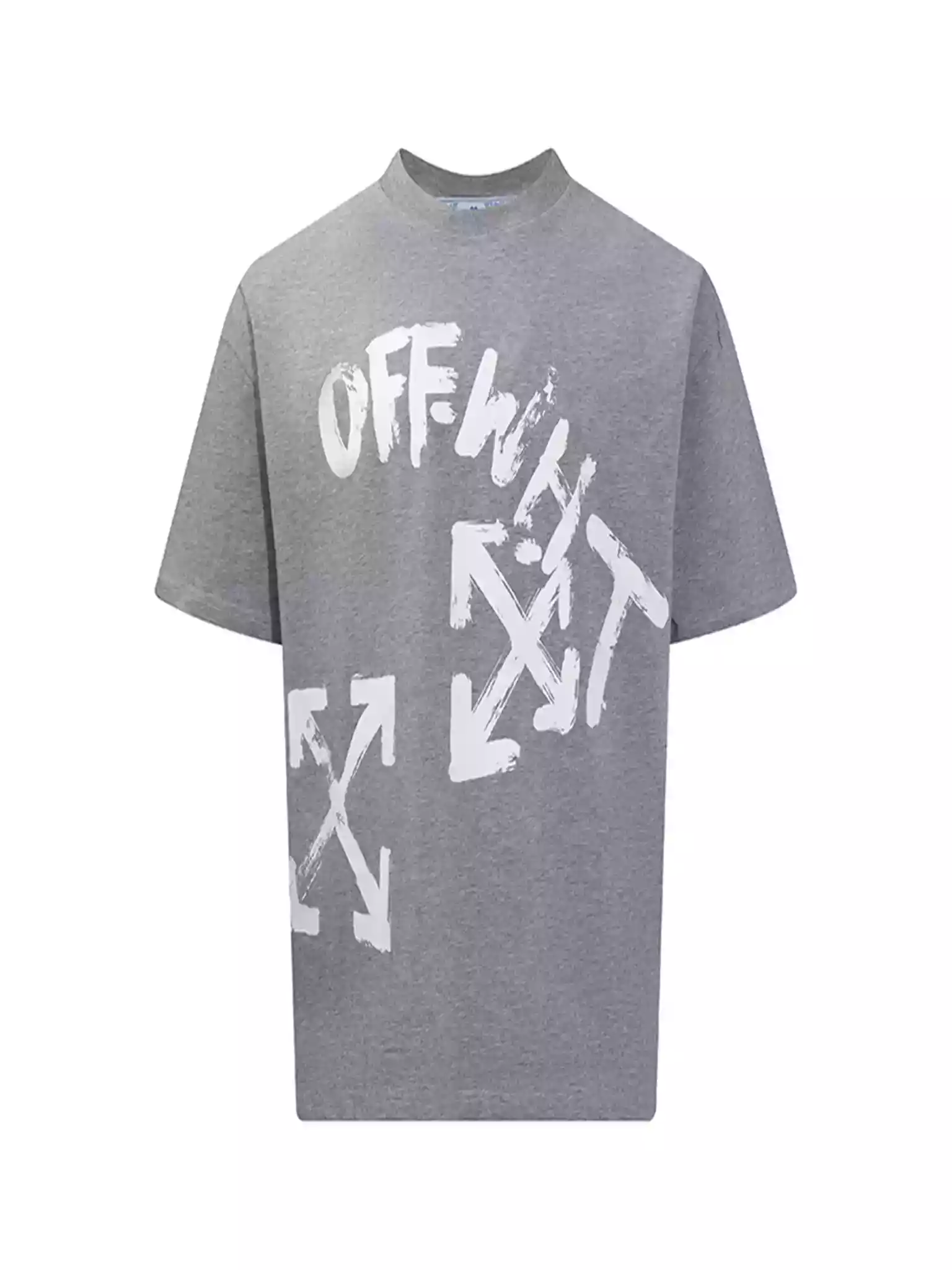 PAINT SCRIPT OVER SKATE S/S TEE IN GREY - OWS018 PAINT SCRIPT OVER SKATE S/S TEE IN GREY
