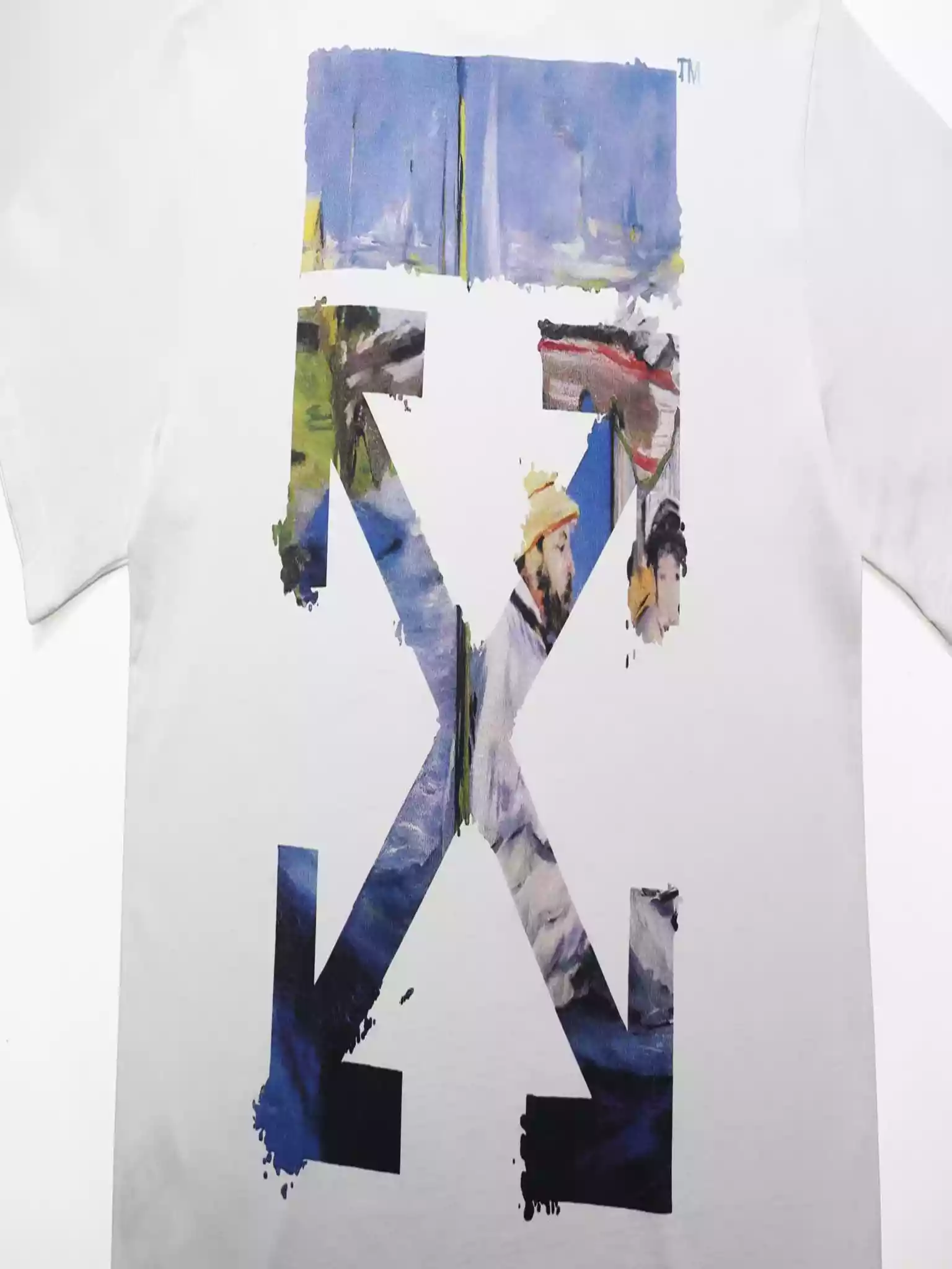 Off White Colour Painting Diagonals Arrows Tee White - OWS009 Off White Colour Painting Diagonals Arrows Tee White