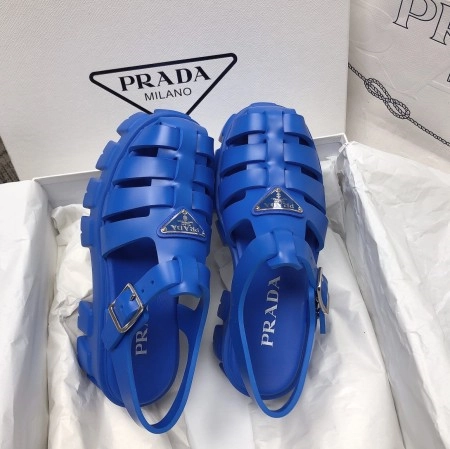 PRADA FOAM SANDALS IN BLUE RUBBER - PSD004
