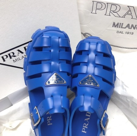 PRADA FOAM SANDALS IN BLUE RUBBER - PSD004