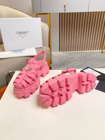 PRADA FOAM SANDALS IN PINK RUBBER - PSD005