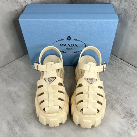 PRADA FOAM SANDALS IN QUARTZ RUBBER - PSD002