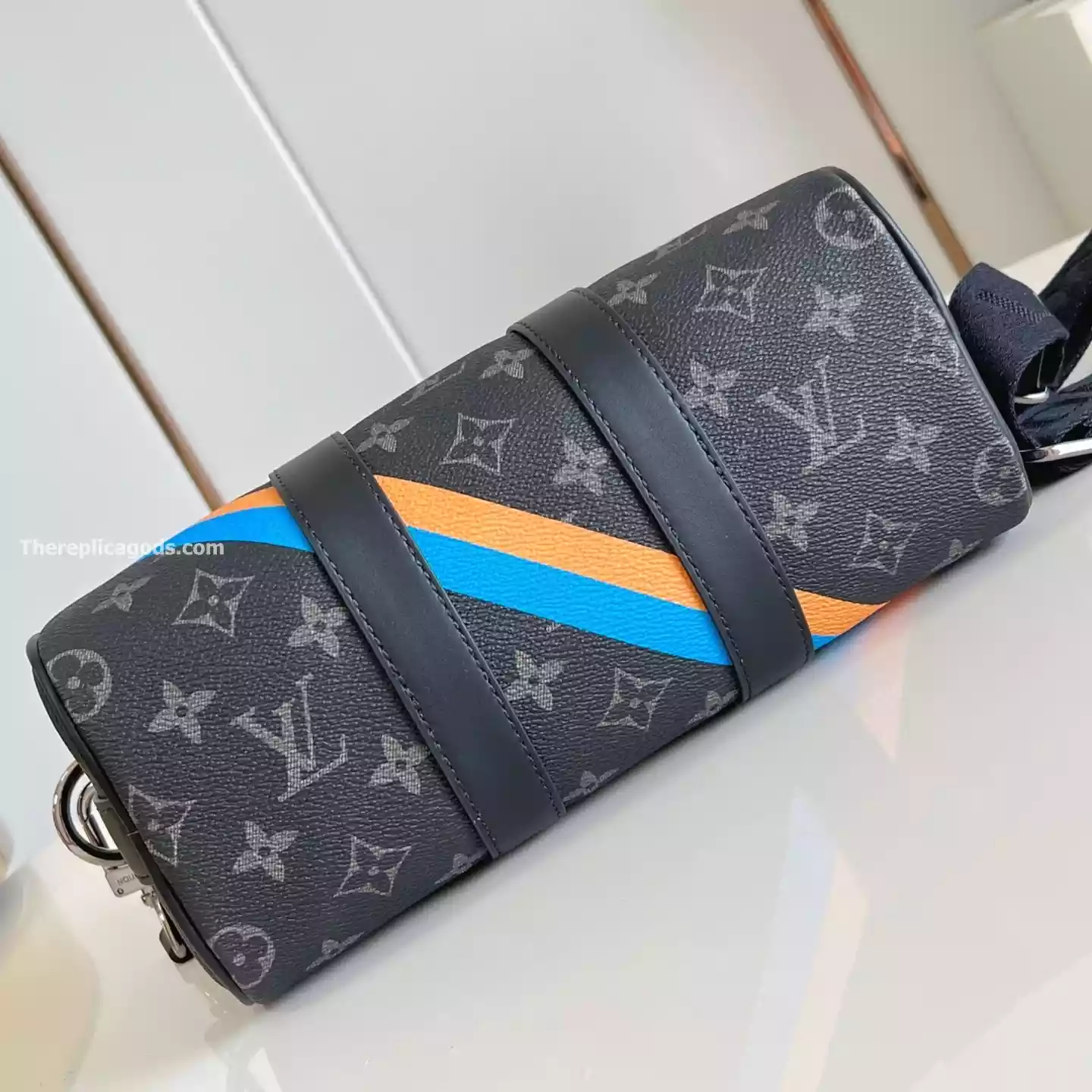 KEEPALL BANDOULIERE 25 BLACK MONOGRAM ECLIPSE - LW306 KEEPALL BANDOULIERE 25 BLACK MONOGRAM ECLIPSE