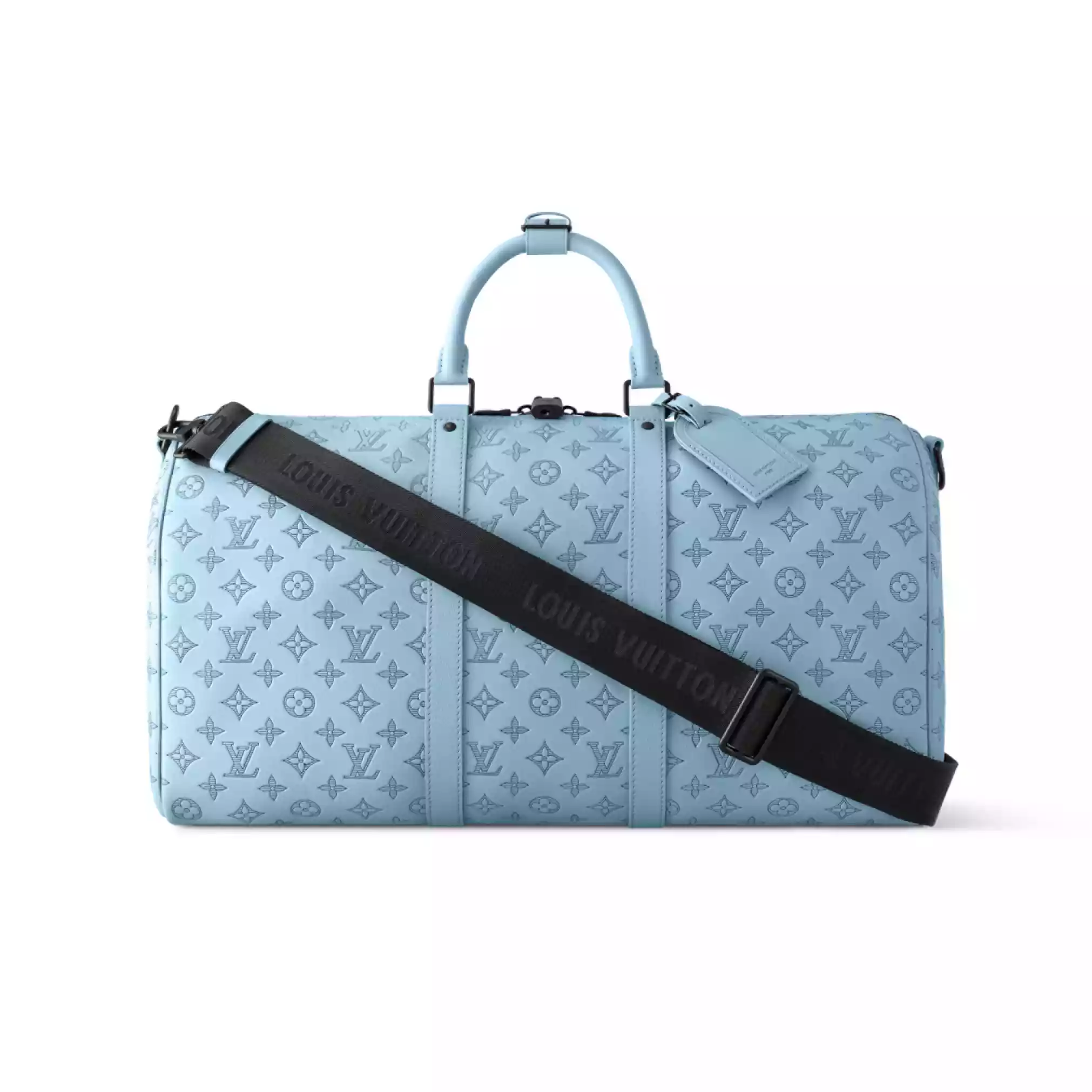 KEEPALL BANDOULIERE 50 BAG SKY BLUE MONOGRAM SHADOW - LW314 KEEPALL BANDOULIERE 50 BAG SKY BLUE MONOGRAM SHADOW
