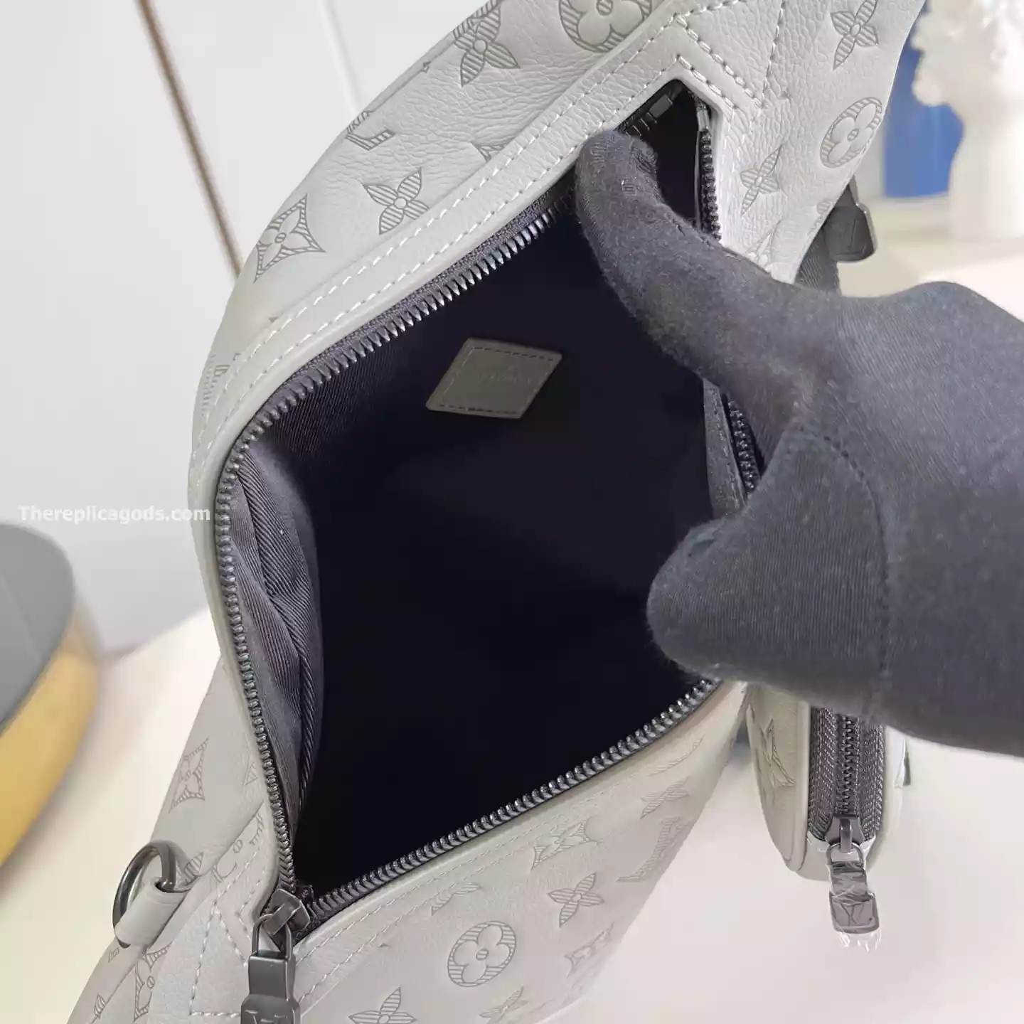 DUO SLINGBAG SAND MONOGRAM SHADOW - LW299 DUO SLINGBAG SAND MONOGRAM SHADOW