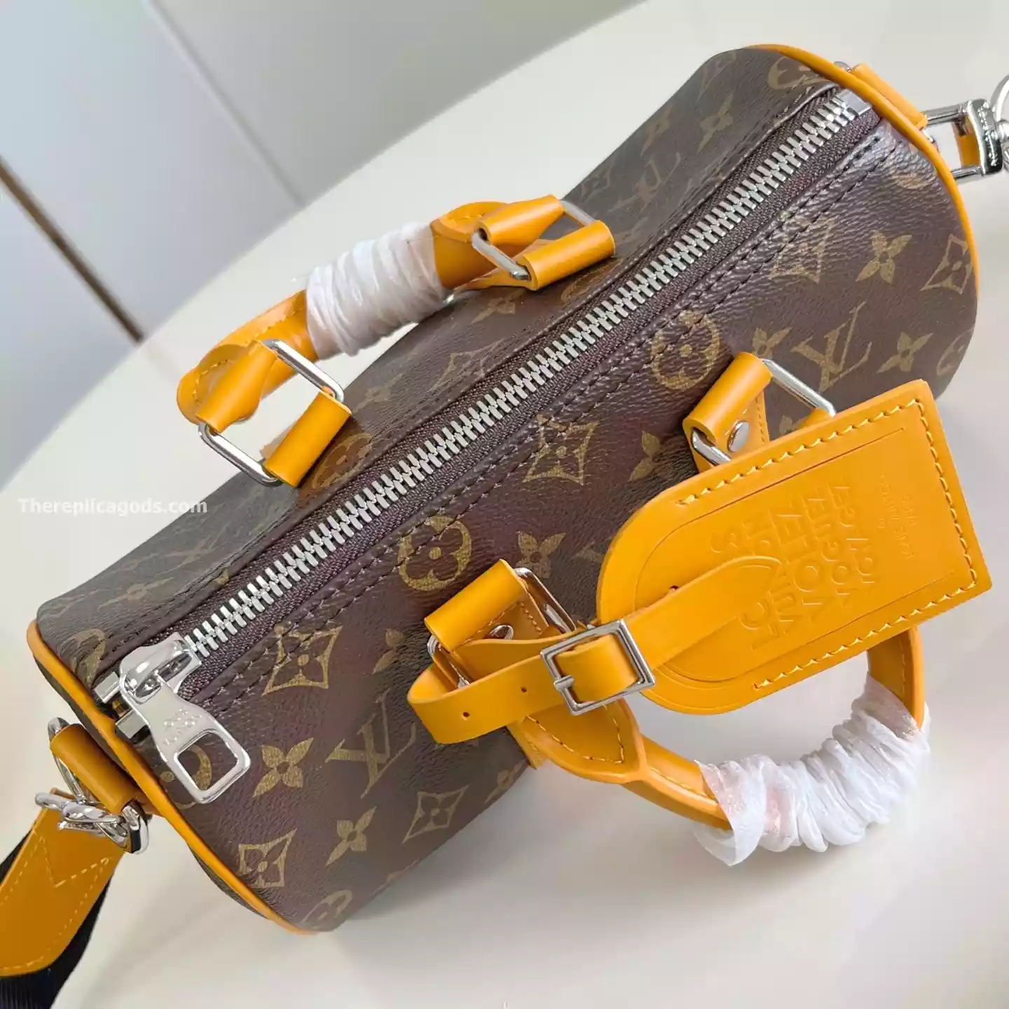 KEEPALL BANDOULIERE 25 BAG SAFRAN YELLOW MONOGRAM MACASSAR - LW301 KEEPALL BANDOULIERE 25 BAG SAFRAN YELLOW MONOGRAM MACASSAR