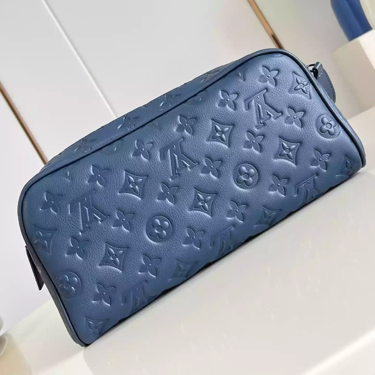 DOPP KIT NAVY BLUE MONOGRAM SHADOW - LW303 DOPP KIT NAVY BLUE MONOGRAM SHADOW