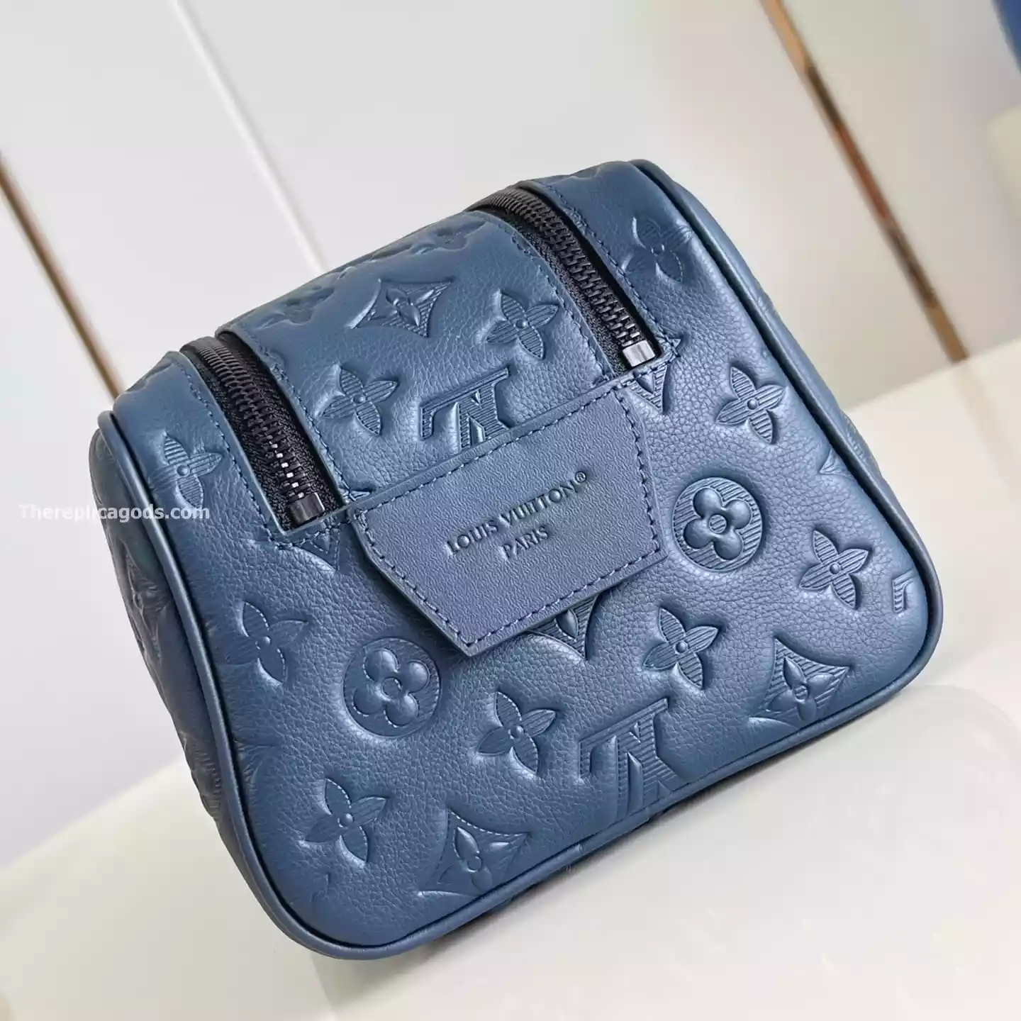 DOPP KIT NAVY BLUE MONOGRAM SHADOW - LW303 DOPP KIT NAVY BLUE MONOGRAM SHADOW