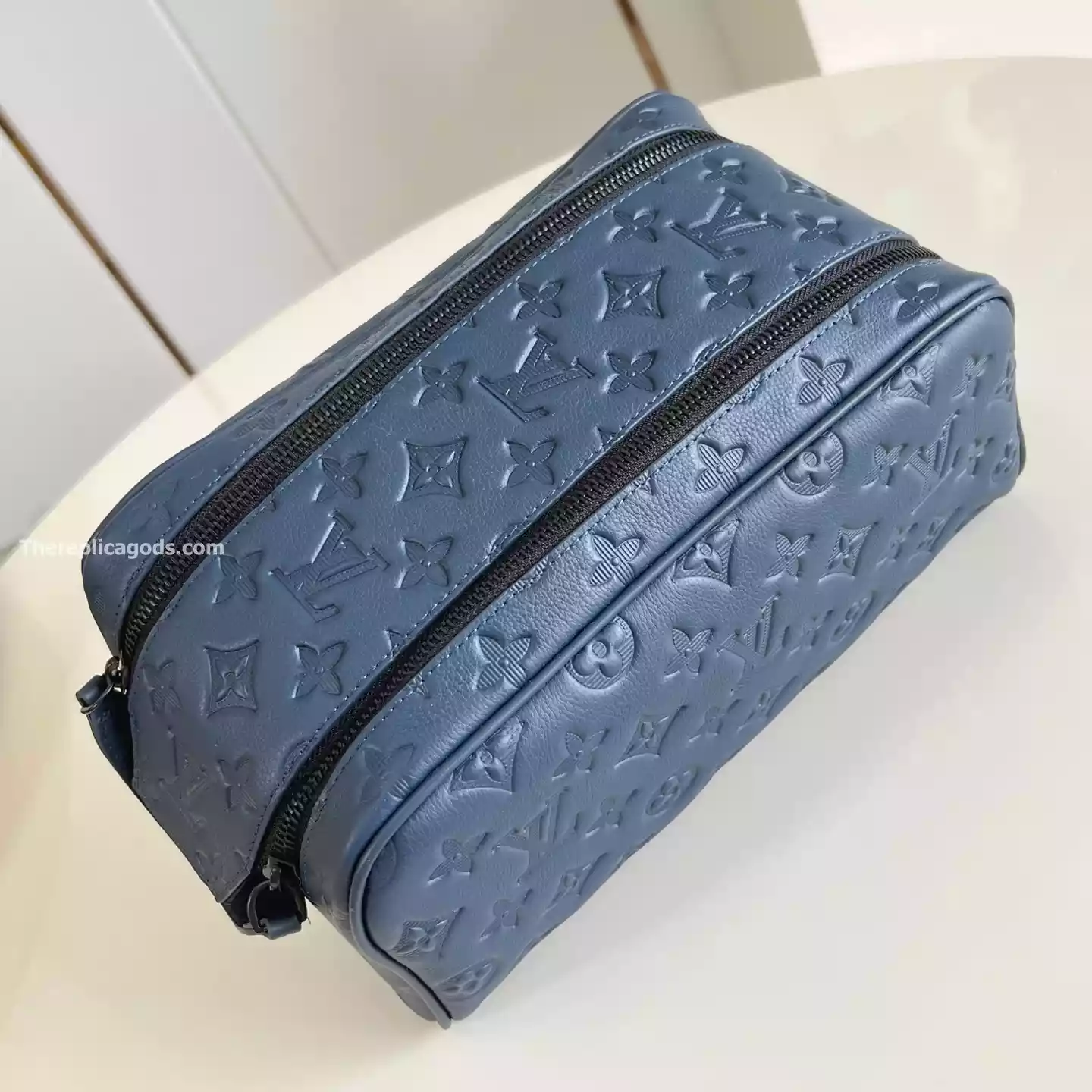 DOPP KIT NAVY BLUE MONOGRAM SHADOW - LW303 DOPP KIT NAVY BLUE MONOGRAM SHADOW