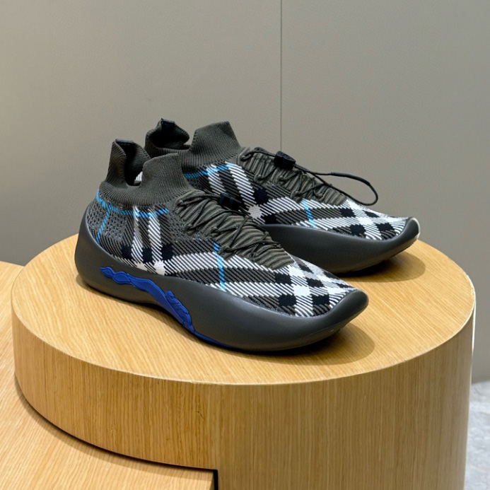 BURBERRY CHECK KNIT NEPTUNE SNEAKERS - BBR057
