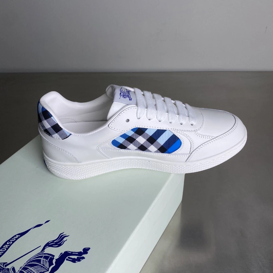 BURBERRY LEATHER AND CHECK TERRACE SNEAKERS - BBR035