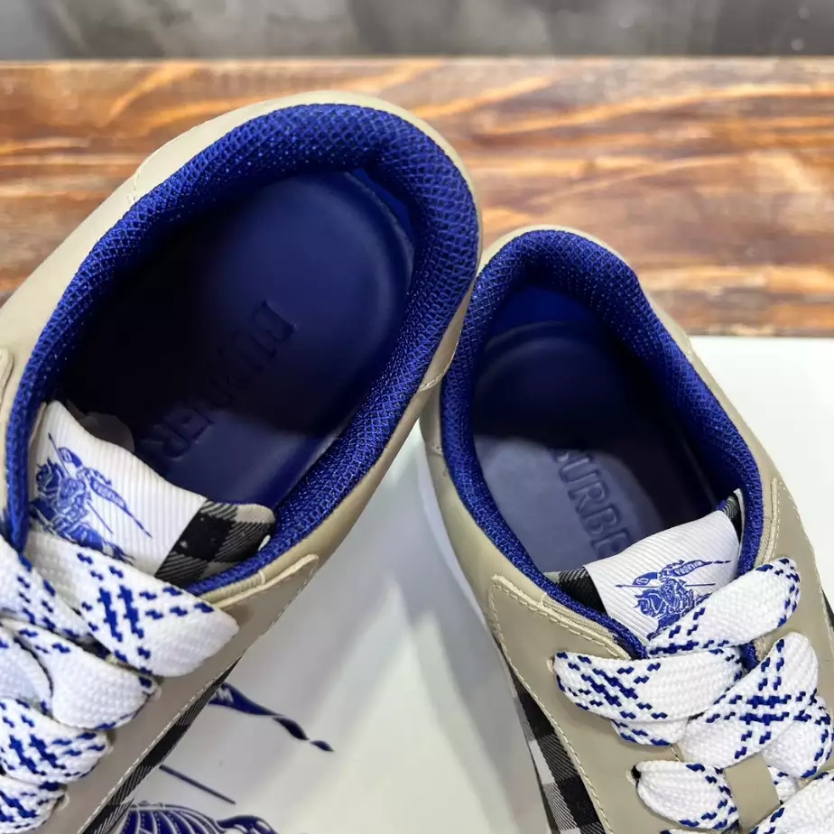 BURBERRY LEATHER AND CHECK TERRACE SNEAKERS - BBR081