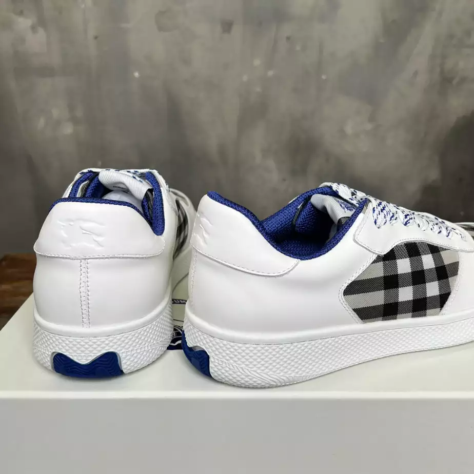BURBERRY LEATHER AND CHECK TERRACE SNEAKERS - BBR082