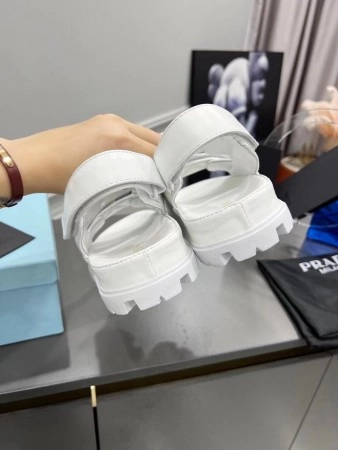 PRADA PADDED SANDALS IN WHITE NAPPA LEATHER - PSD040