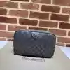 GUCCI MEN'S OPHIDIA GG CANVAS TOILETRY CASE GREY/BLACK 2023 - BG096 GUCCI MEN'S OPHIDIA GG CANVAS TOILETRY CASE GREY/BLACK 2023