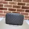 GUCCI MEN'S OPHIDIA GG CANVAS TOILETRY CASE GREY/BLACK 2023 - BG096 GUCCI MEN'S OPHIDIA GG CANVAS TOILETRY CASE GREY/BLACK 2023