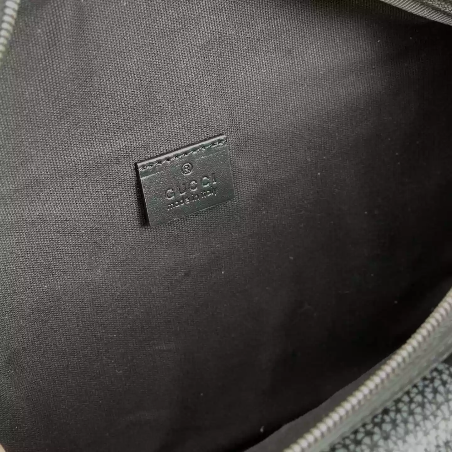 GG jumbo large belt bag in grey and black GG leather - BG078 GG jumbo large belt bag in grey and black GG leather