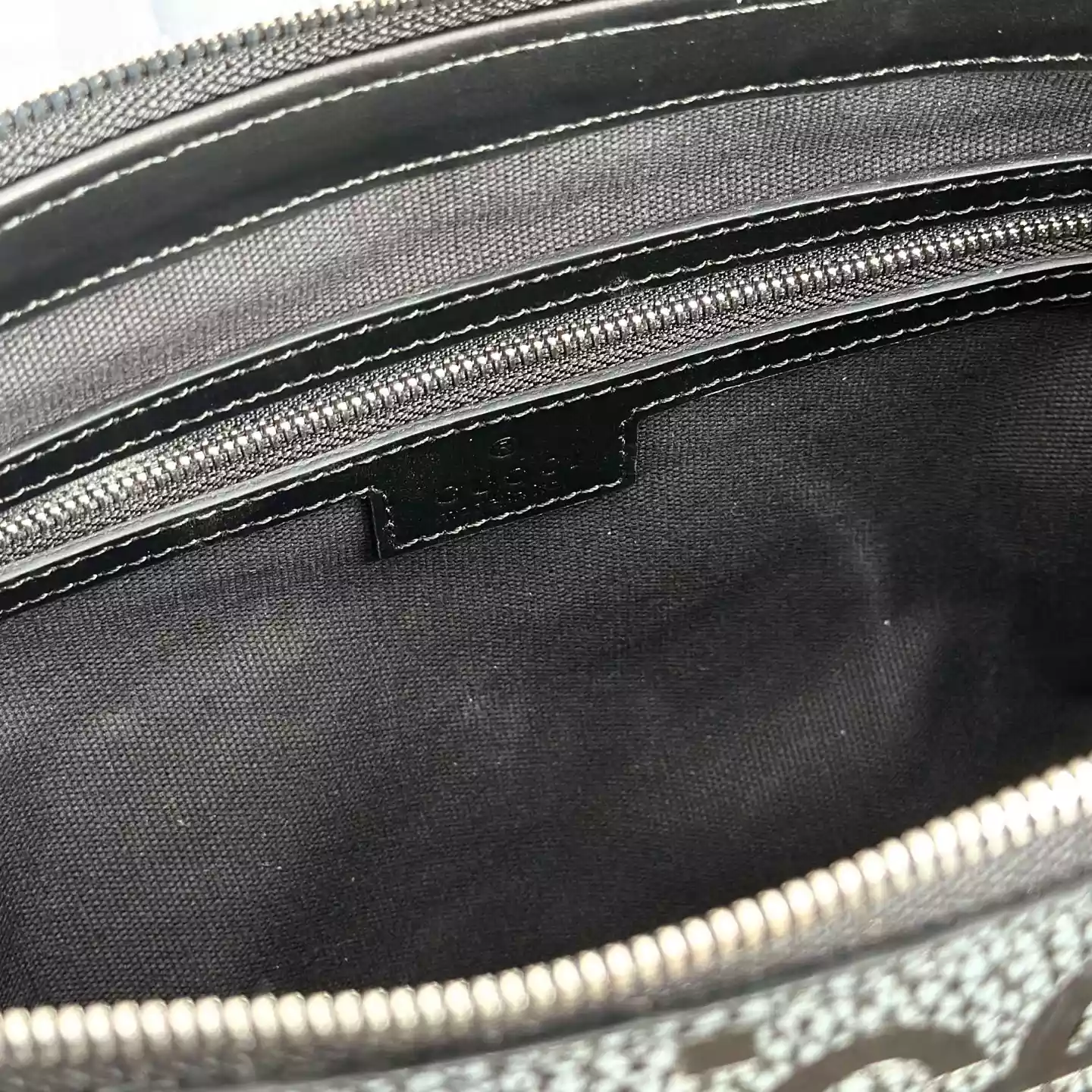 GG jumbo medium crossbody bag in grey and black GG leather - BG079 GG jumbo medium crossbody bag in grey and black GG leather