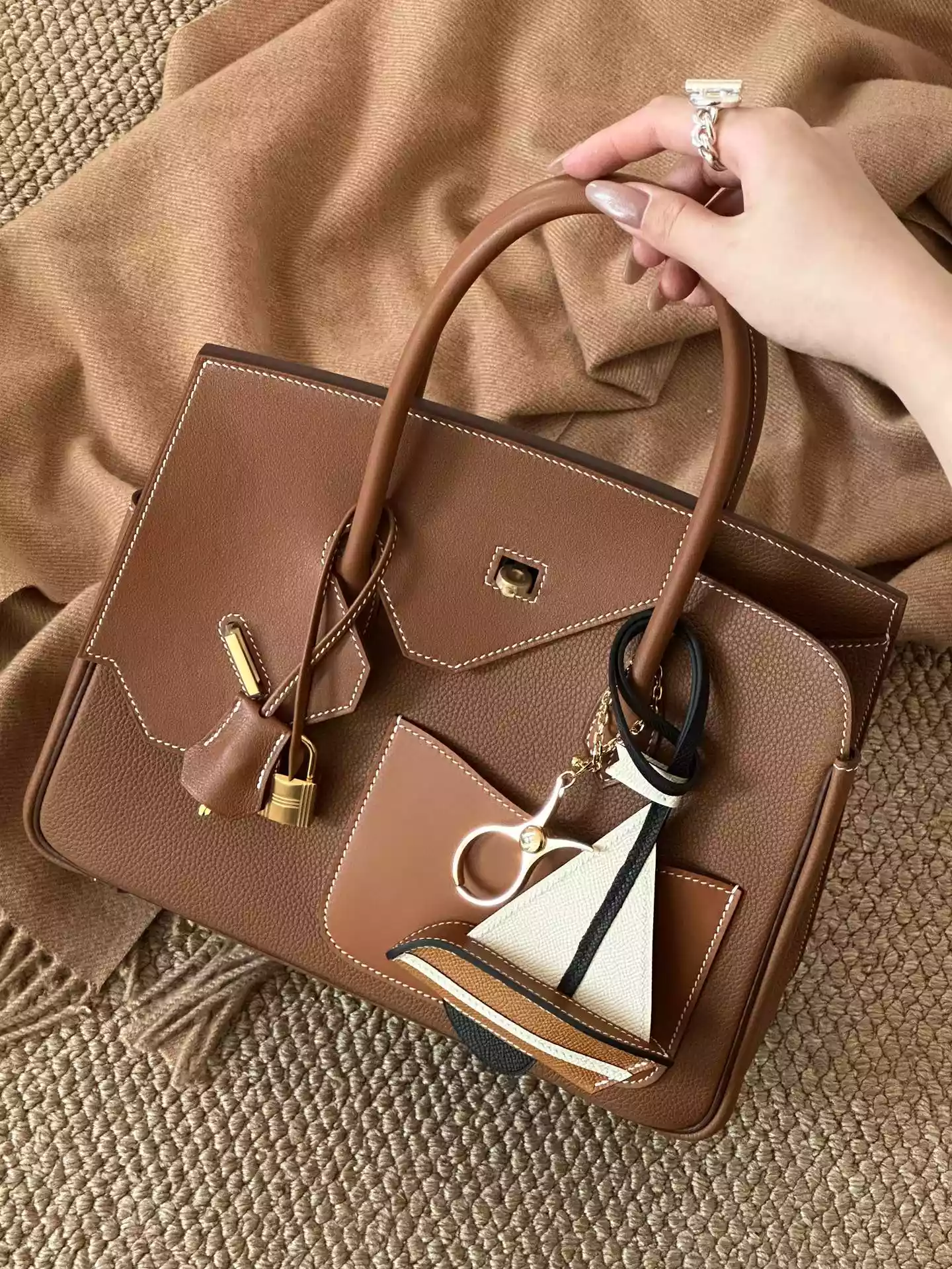 Hermès | Birkin Desordre 30cm | Gold Togo and Swift - HW189 Hermès | Birkin Desordre 30cm | Gold Togo and Swift