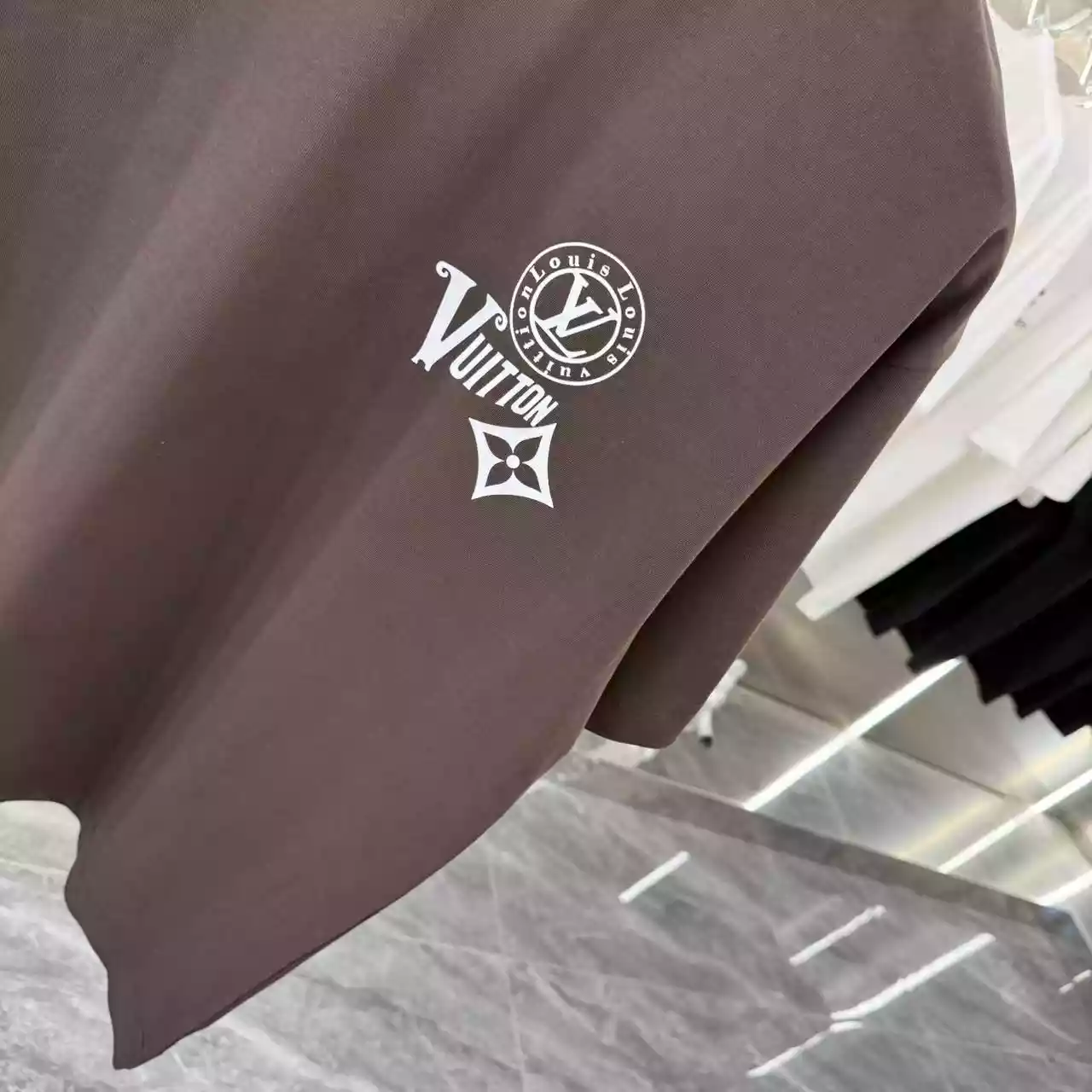 Louis Vuitton Brown Short Sleeve Shirt - LVTS086 Louis Vuitton Brown Short Sleeve Shirt