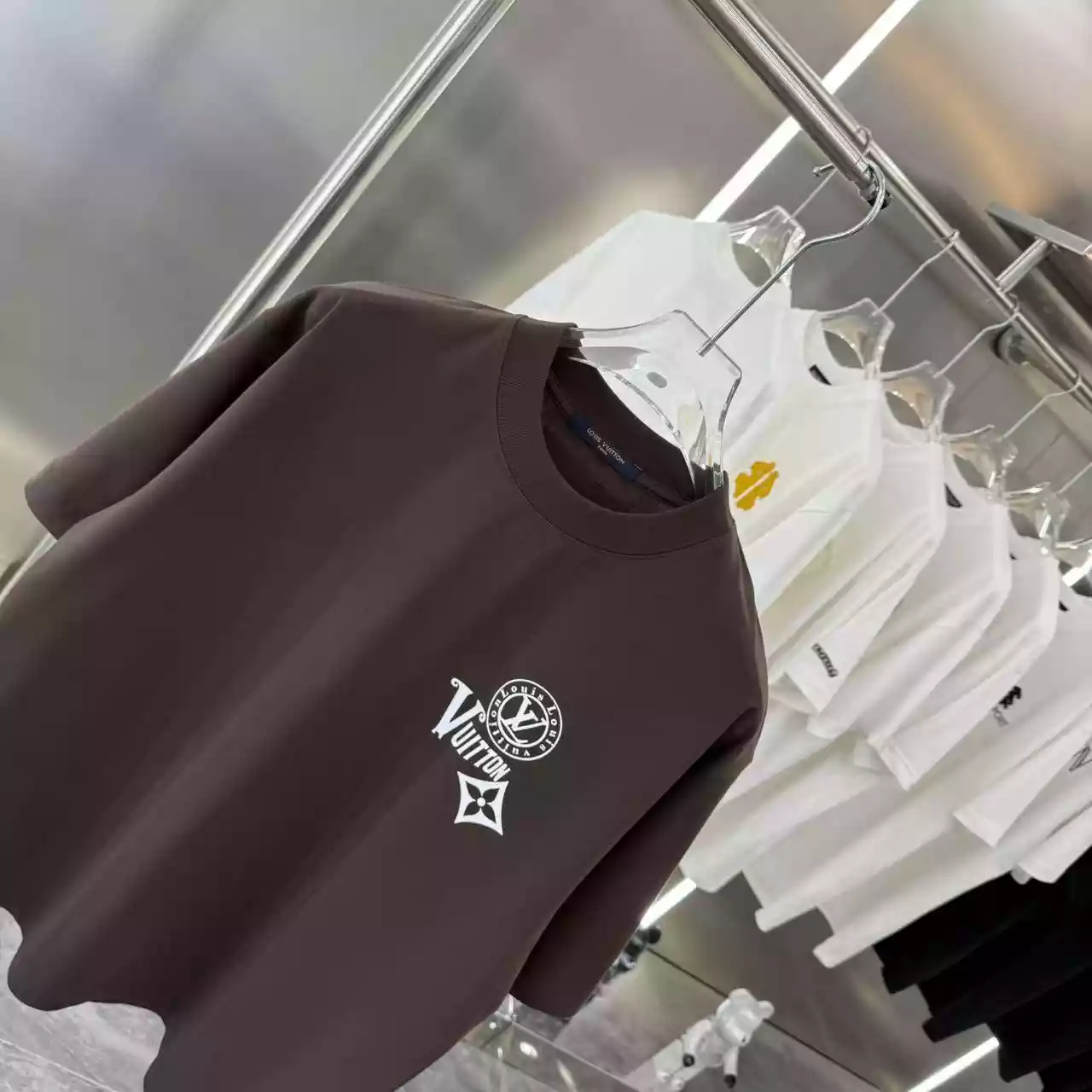 Louis Vuitton Brown Short Sleeve Shirt - LVTS086 Louis Vuitton Brown Short Sleeve Shirt