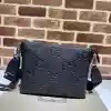 GUCCI JUMBO GG CANVAS MEDIUM MESSENGER BAG BLACK 2023 - BG089 GUCCI JUMBO GG CANVAS MEDIUM MESSENGER BAG BLACK 2023