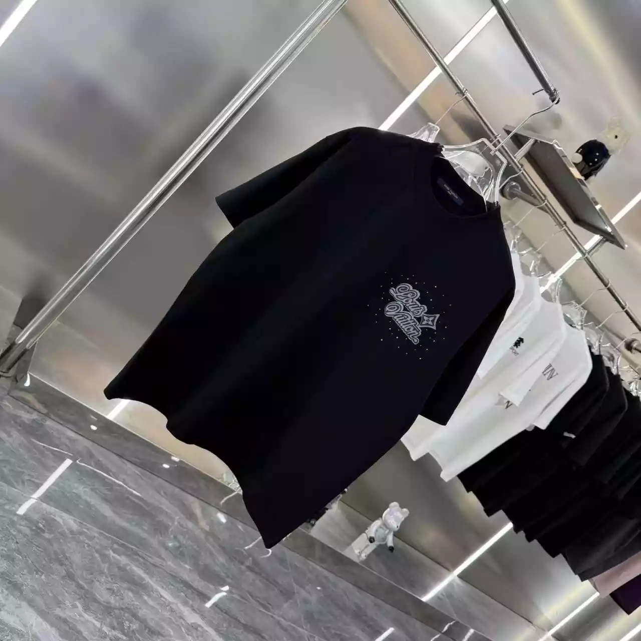 LV Premium Short Sleeve T-shirt In Black - LVTS087 LV Premium Short Sleeve T-shirt In Black