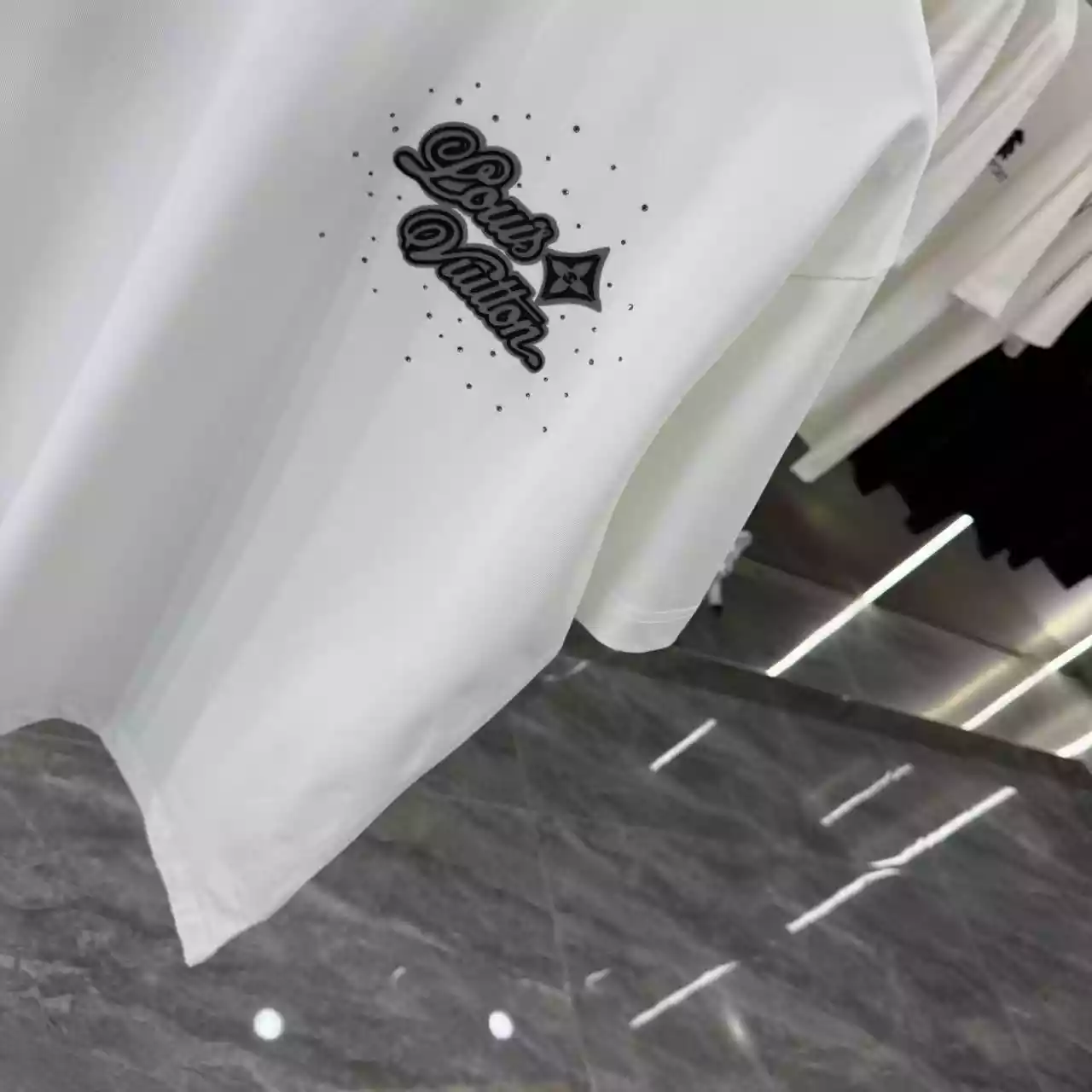 LV Premium Short Sleeve T-shirt In White - LVTS088 LV Premium Short Sleeve T-shirt In White