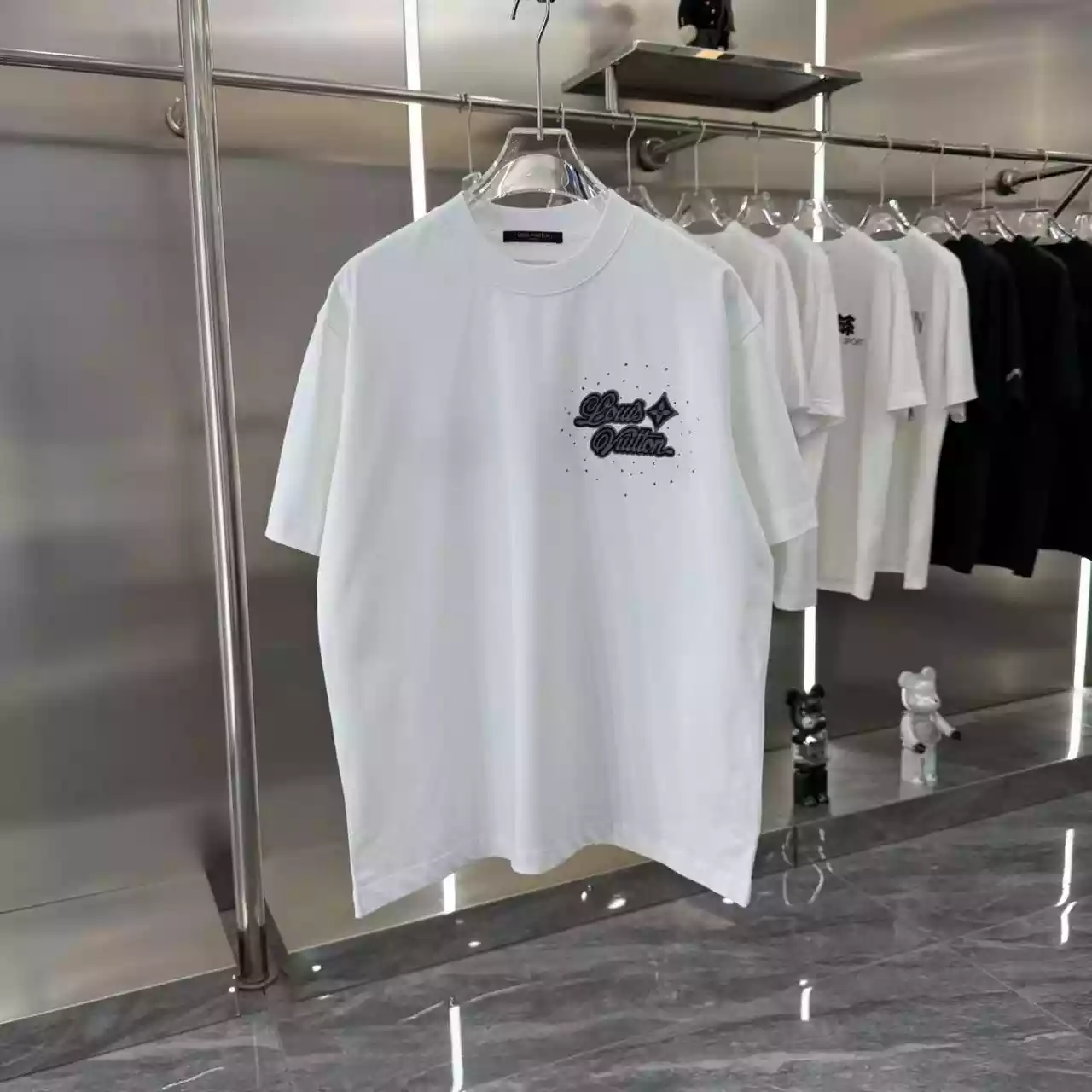 LV Premium Short Sleeve T-shirt In White - LVTS088 LV Premium Short Sleeve T-shirt In White