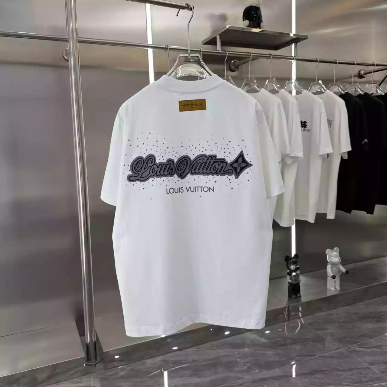 LV Premium Short Sleeve T-shirt In White - LVTS088 LV Premium Short Sleeve T-shirt In White