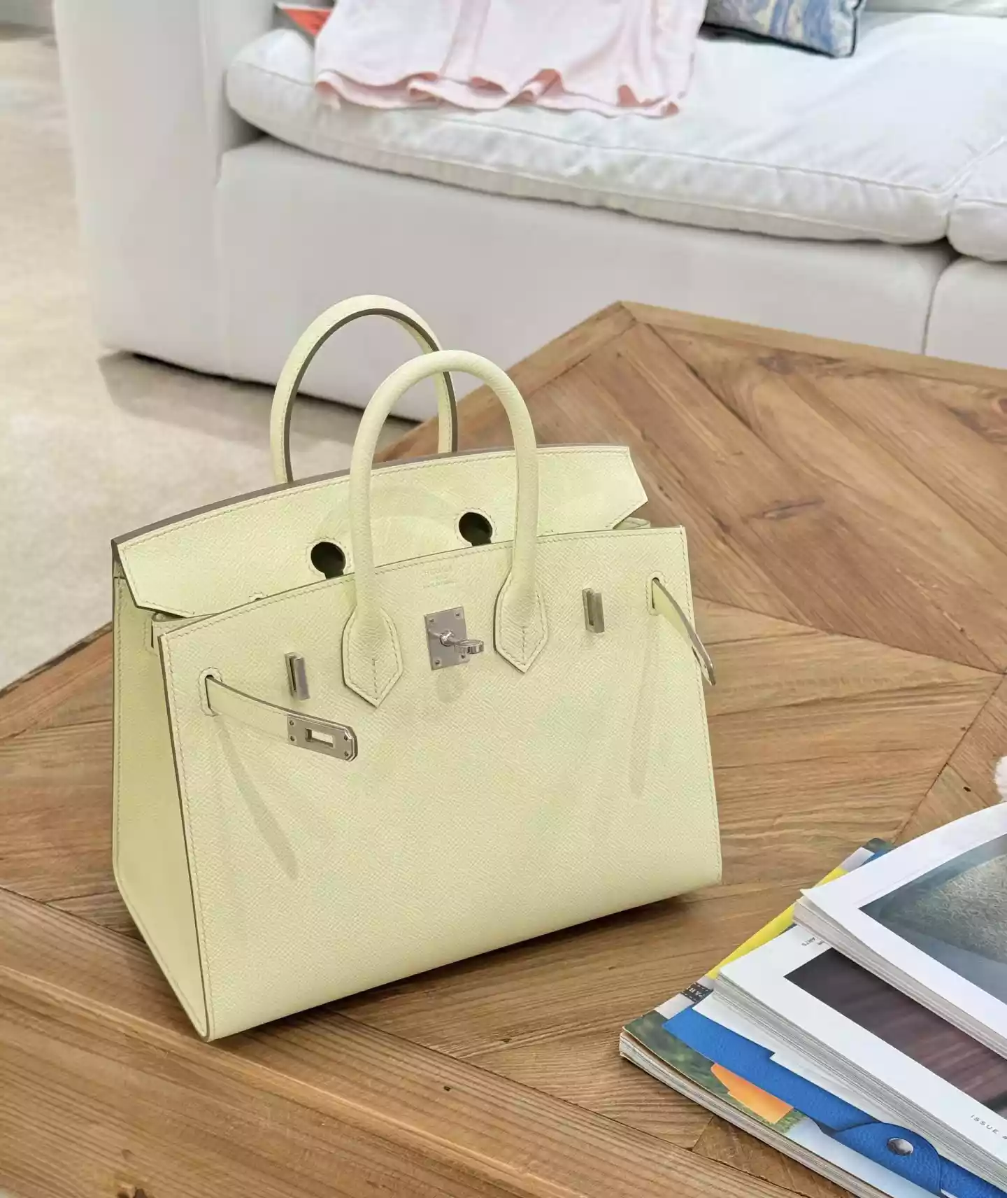 HERMES Epsom Birkin Sellier 25 Jaune Milton - HW193 HERMES Epsom Birkin Sellier 25 Jaune Milton