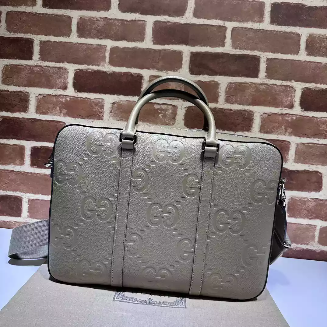 Gucci Jumbo GG Briefcase Documnets Bag Brown Leather - BG072 Gucci Jumbo GG Briefcase Documnets Bag Brown Leather