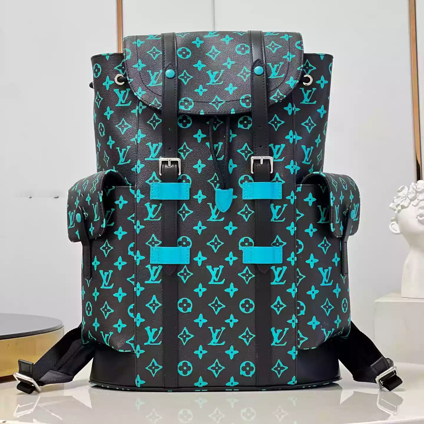 DISCOVERY MONOGRAM BACKPACK IN MULTICOLOR - LW348 DISCOVERY BACKPACK PM SKY BLUE MONOGRAM CANVAS