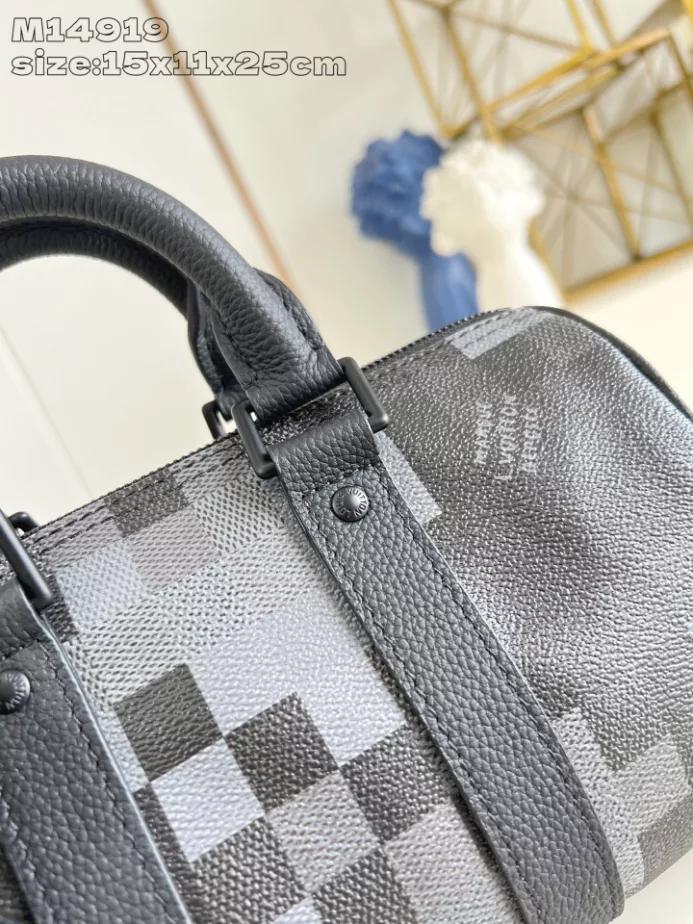 KEEPALL BANDOULIERE 25 BAG BLACK DAMOFLAGE BLACK CANVAS M14919 - LW413 DISCOVERY BACKPACK PM SKY BLUE MONOGRAM CANVAS