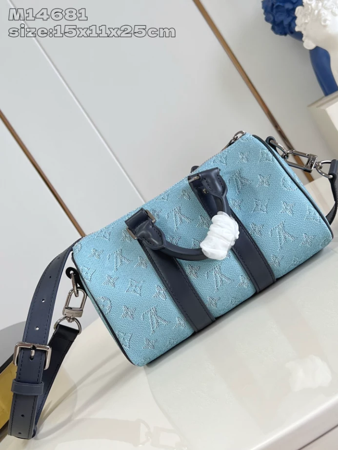 KEEPALL BANDOULIERE 25 BLUE MONOGRAM HERITAGE CANVAS M14681 - LW416 DISCOVERY BACKPACK PM SKY BLUE MONOGRAM CANVAS