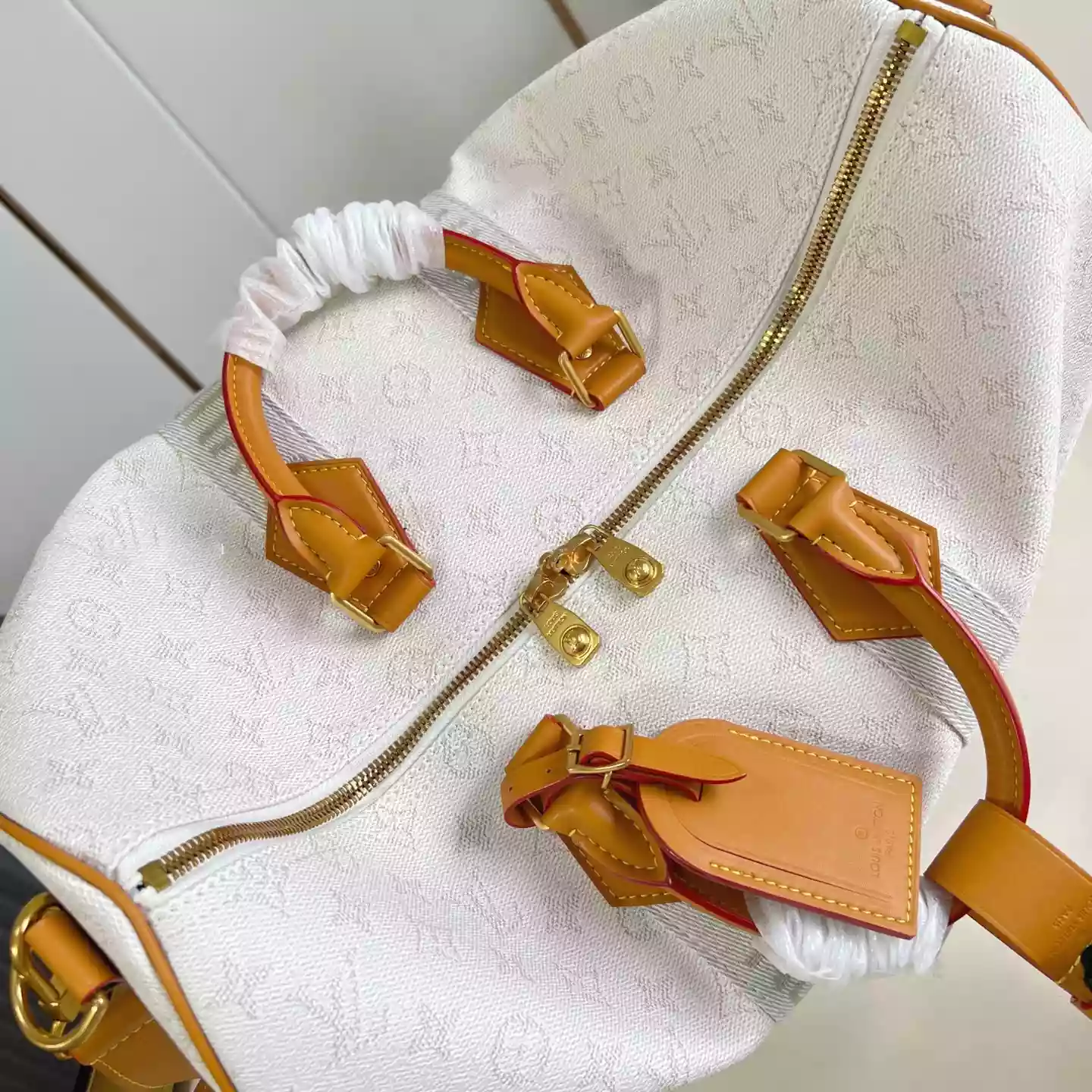 KEEPALL BANDOULIERE 45 BAG OFF-WHITE MONOGRAM HERITAGE CANVAS M14838 - LW353 DISCOVERY BACKPACK PM SKY BLUE MONOGRAM CANVAS