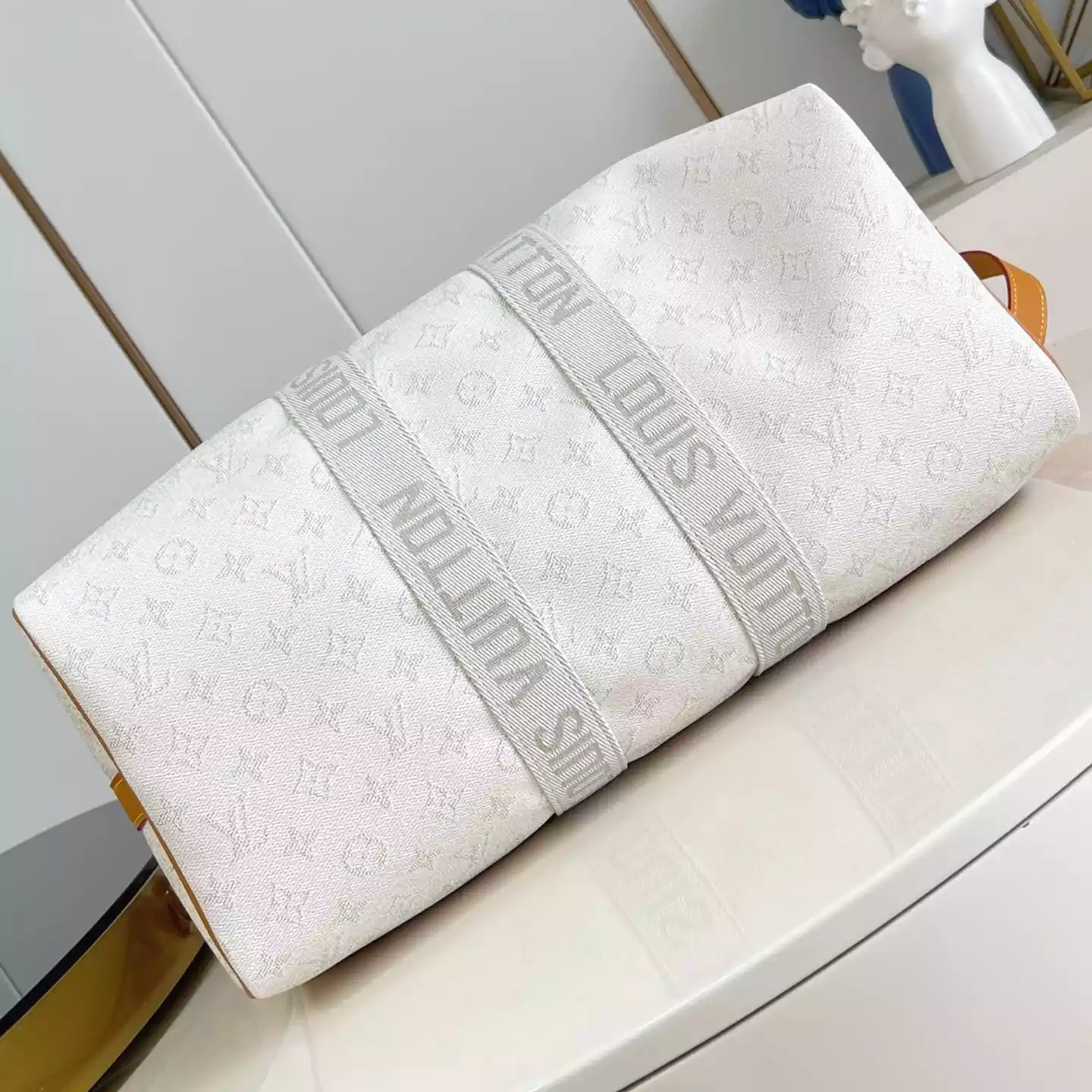 KEEPALL BANDOULIERE 45 BAG OFF-WHITE MONOGRAM HERITAGE CANVAS M14838 - LW353 DISCOVERY BACKPACK PM SKY BLUE MONOGRAM CANVAS