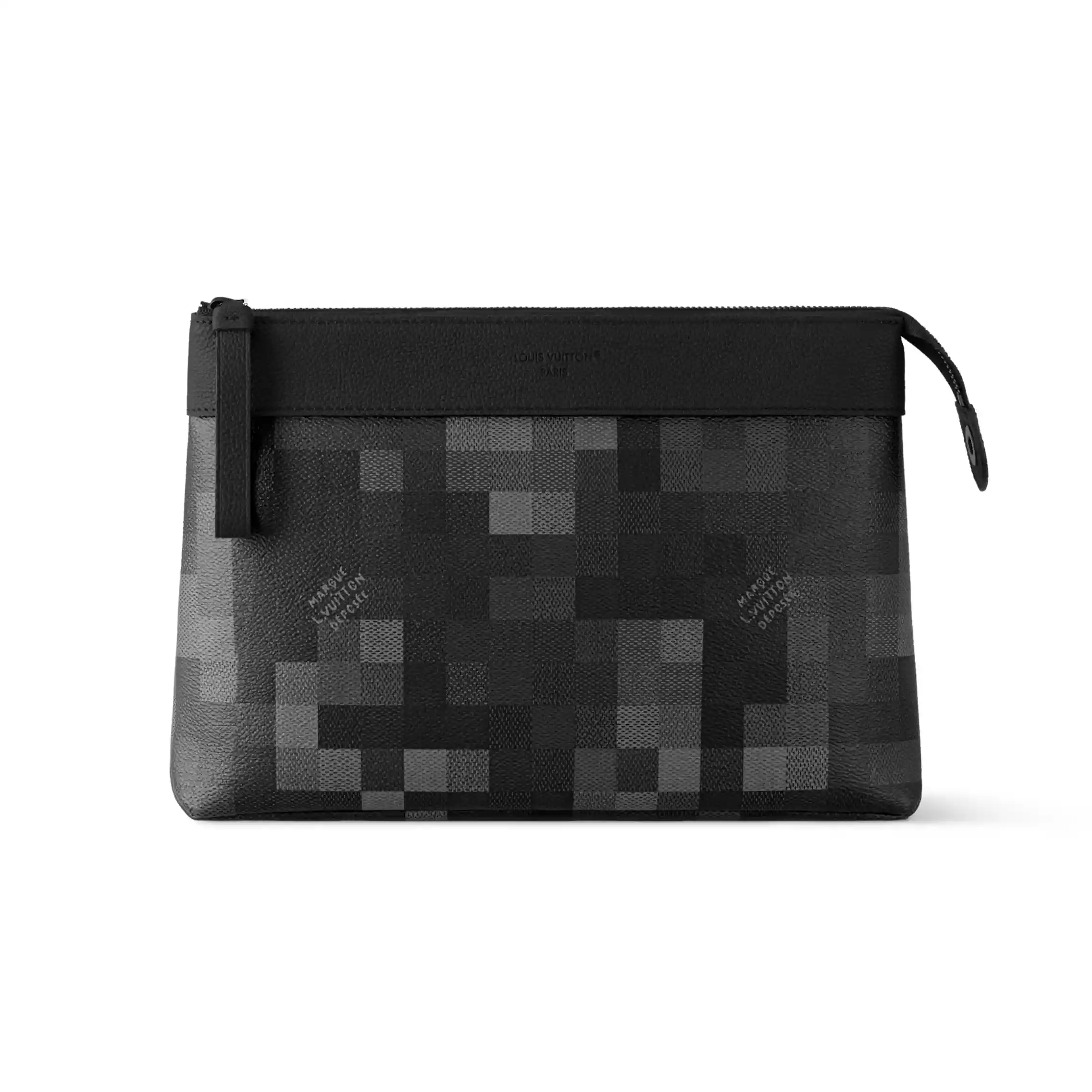 POCHETTE VOYAGE SOUPLE BLACK DAMOFLAGE CANVAS DAMOFLAGE BLACK COATED CANVAS - LW382 DISCOVERY BACKPACK PM SKY BLUE MONOGRAM CANVAS