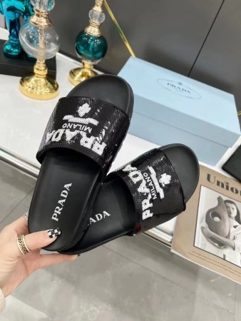 PRADA WOMEN'S SLIDES EMBROIDERED WITH SEQUINS - PSD081