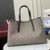 GUCCI GG CANVAS EMBLEM MAXI TOTE BAG BEIGE/BLACK 2025 - BG110 GUCCI GG CANVAS EMBLEM MAXI TOTE BAG BEIGE/BLACK 2025