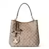 GUCCI GG CANVAS EMBLEM MEDIUM BUCKET BAG BEIGE/BROWN 2025 - BG112 GUCCI GG CANVAS EMBLEM MEDIUM BUCKET BAG BEIGE/BROWN 2025