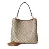GUCCI GG CANVAS EMBLEM MEDIUM BUCKET BAG BEIGE/BROWN 2025 - BG112 GUCCI GG CANVAS EMBLEM MEDIUM BUCKET BAG BEIGE/BROWN 2025