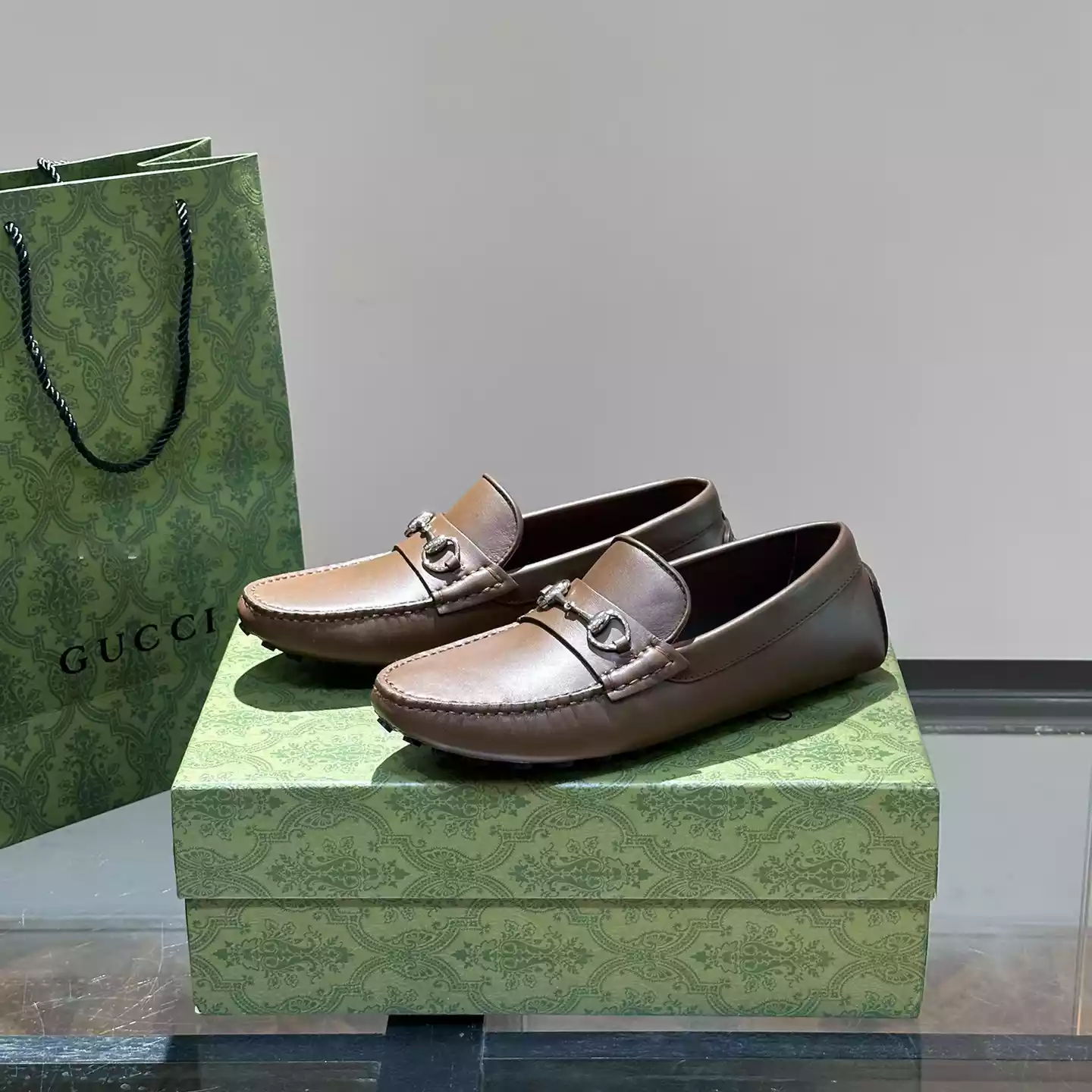 DRIVER WITH HORSEBIT BROWN LEATHER - GL097