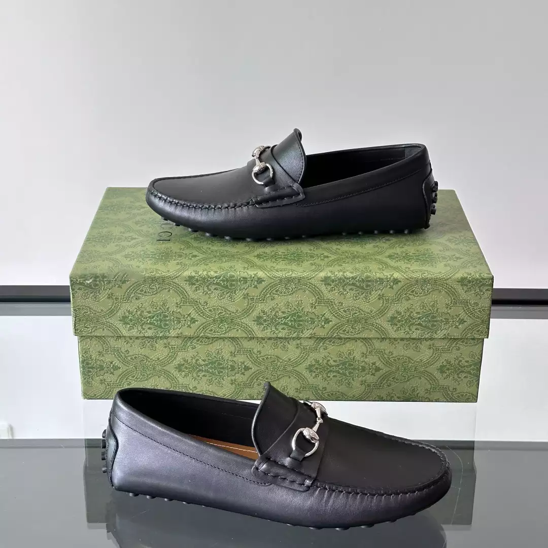 MEN'S DRIVER WITH HORSEBIT BLACK LEATHER - GL098