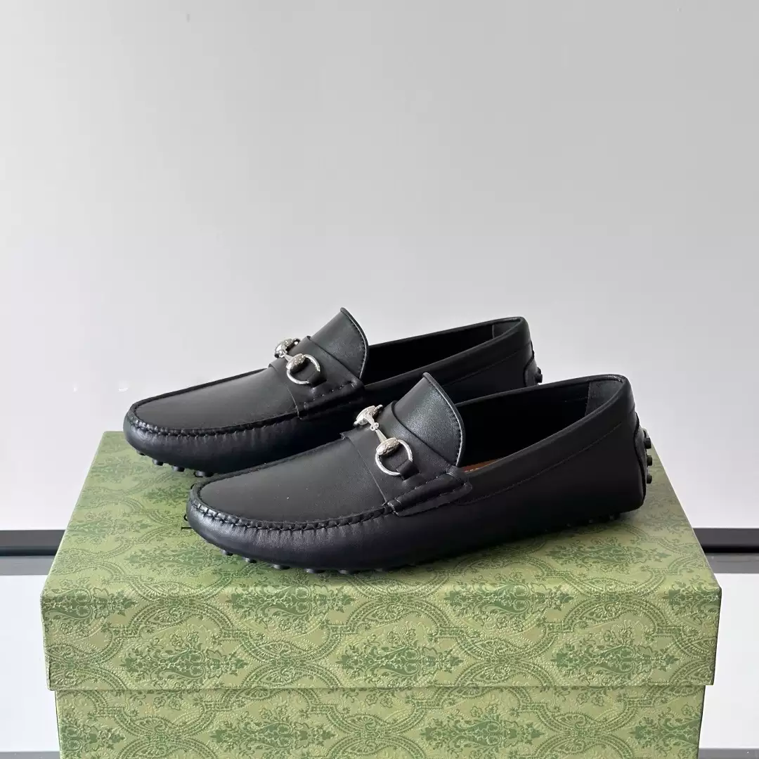 MEN'S DRIVER WITH HORSEBIT BLACK LEATHER - GL098