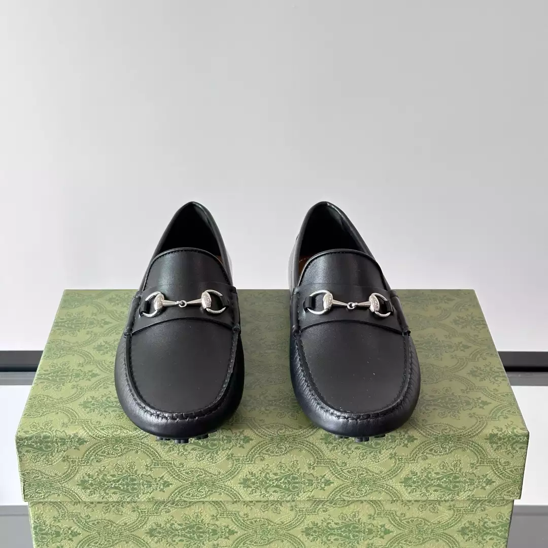 MEN'S DRIVER WITH HORSEBIT BLACK LEATHER - GL098